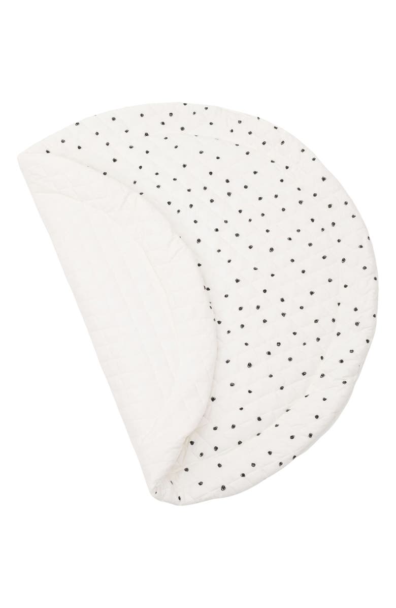 Poppyseed Play Extra Padded Round Play Mat, Alternate, color, Black Squiggle Dot