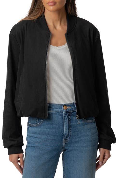 Kensie Faux Suede Bomber Jacket