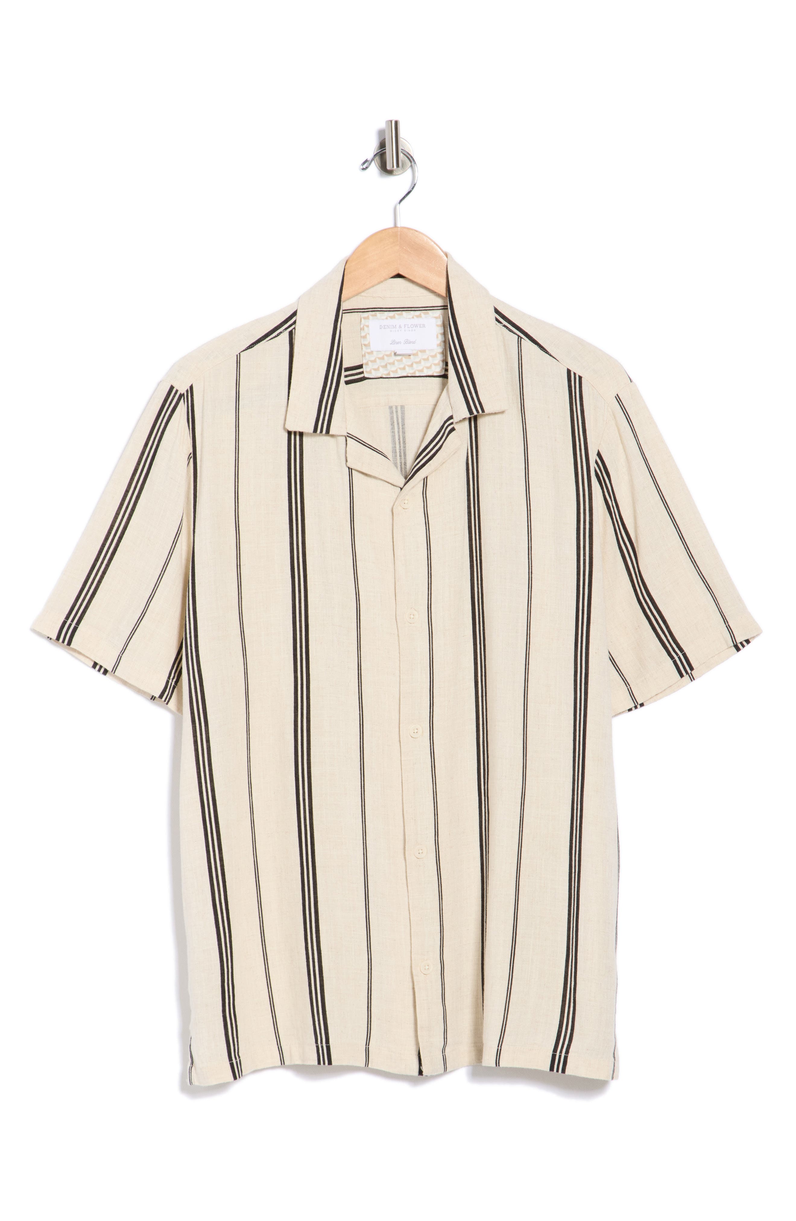 DENIM AND FLOWER Stripe Camp Shirt
