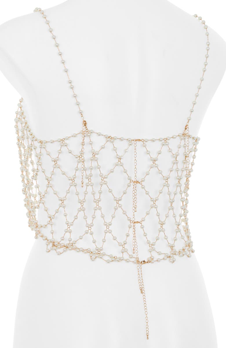 Bluebella Imitation Pearl Cropped Camisole, Alternate, color, Pearl Collection