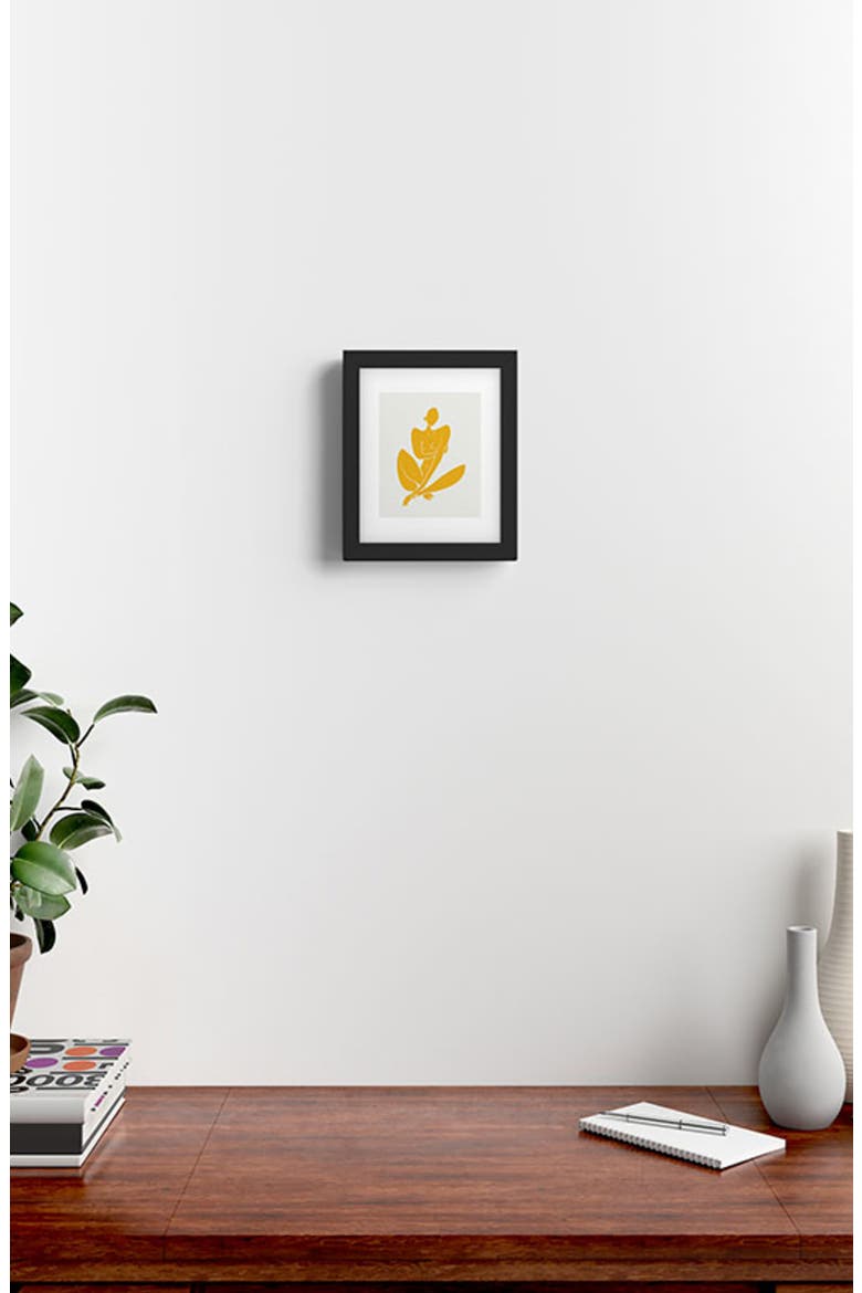 Little Dean Sitting Nude in Yellow Framed Art Print, Alternate, color, YELLOW