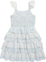 Zunie Kids' Smocked Bodice Tiered Dress
