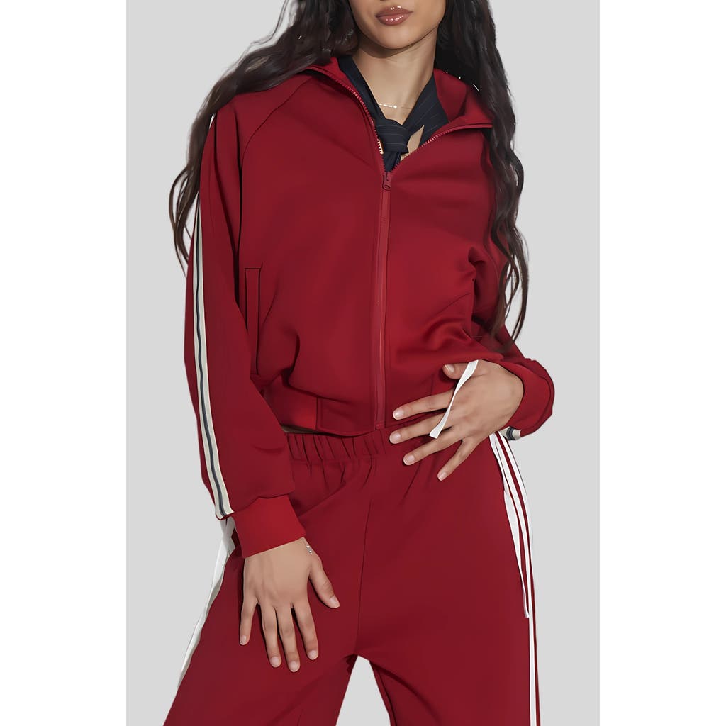 Find Me Now Ponte Track Jacket In Red