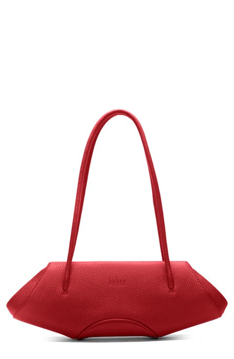 Mini Elizabeth Baguette Pebble Leather Shoulder Bag