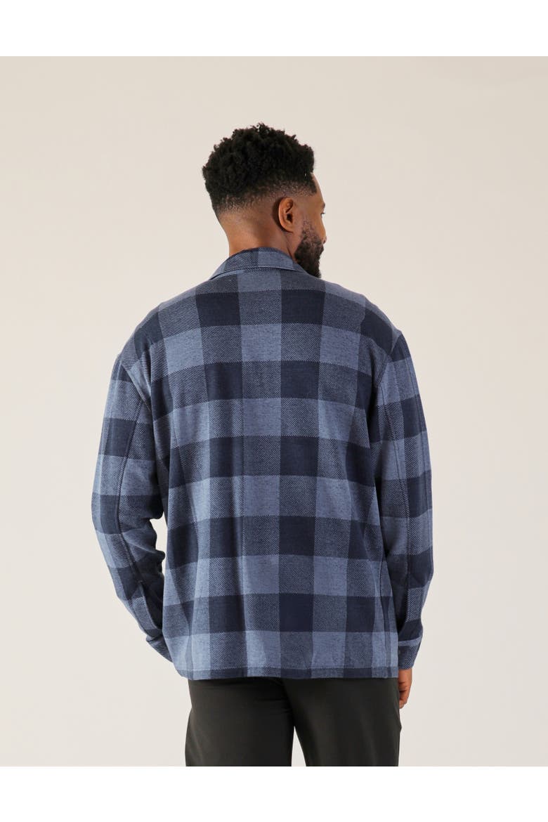 Trek Button Front Shirt, Alternate, color, Navy/Denim Plaid Print