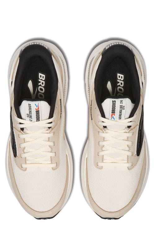 Brooks Adrenaline Gts 24 Running Shoe In Coconut/silverlining/black