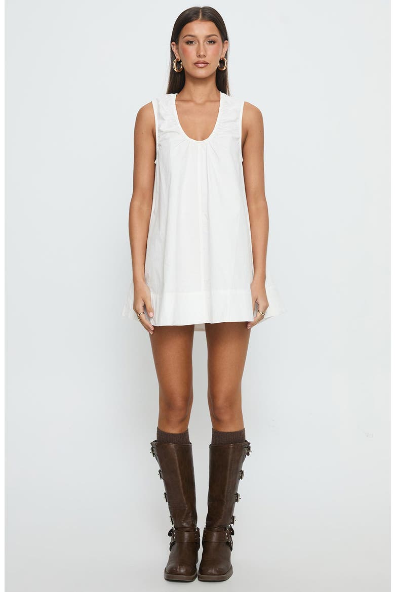 Eberta Ruched Minidress, Main, color, WHITE