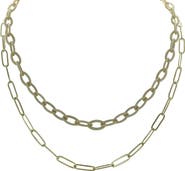 OLIVIA WELLES Trina Double Layer Chain Necklace