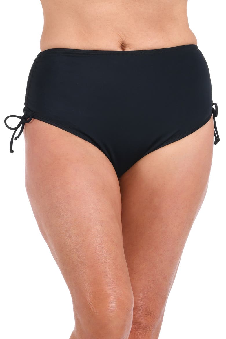 Full Coverage Side Tie Swim Briefs, Alternate, color, BLACK