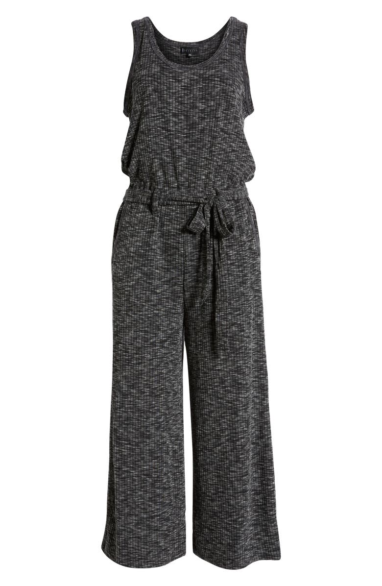 Bobeau Devin Mélange Rib Jumpsuit, Alternate, color, 