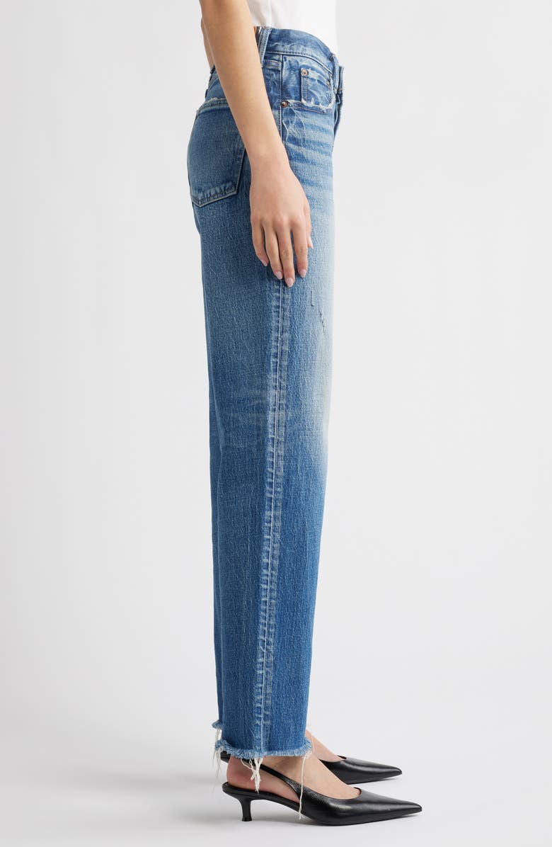 MOUSSY VINTAGE Rutherford Distressed Raw Hem Straight Leg Jeans, Alternate, color, Blue