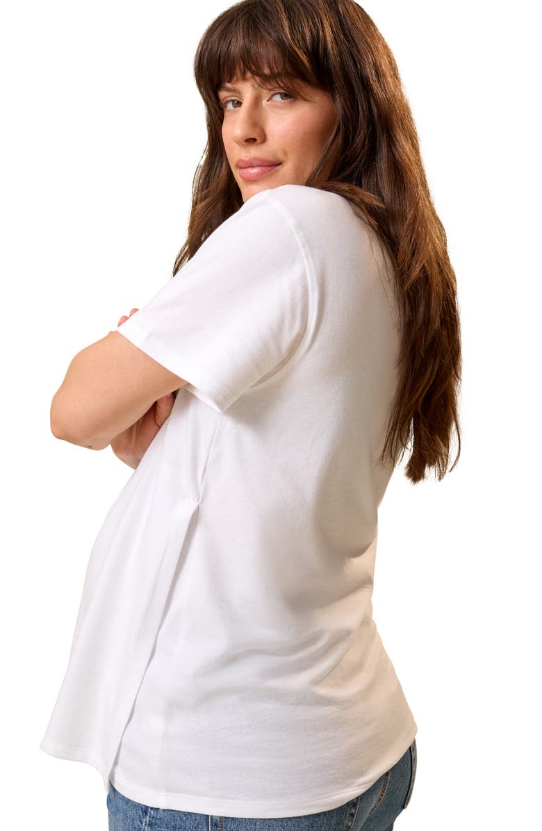 Kindred Bravely Relaxed Cotton Scoop Neck Maternity & Nursing Tee, Alternate, color, White
