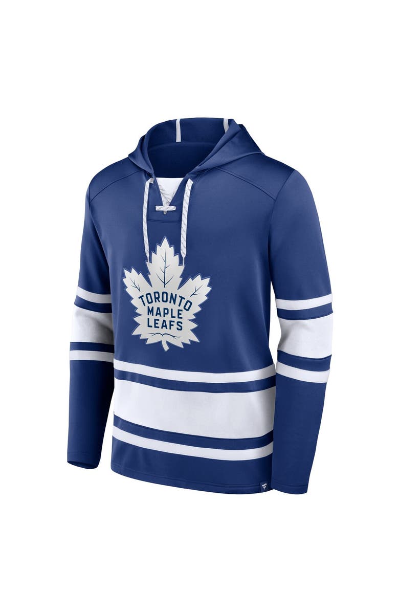 FANATICS Men's Fanatics Branded Blue Toronto Maple Leafs Puck Deep Lace-Up Pullover Hoodie, Alternate, color,