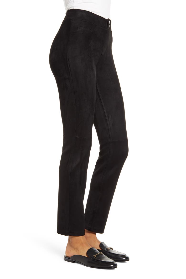 Microsuede Leggings, Alternate, color, BLACK