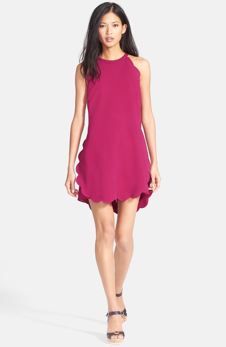 A.L.C. 'Alexis' Sleeveless Scallop Hem Crepe Dress, Main, color, 