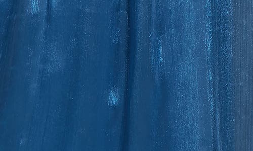 Alex Evenings Metallic Long Sleeve Chiffon Gown In Blue