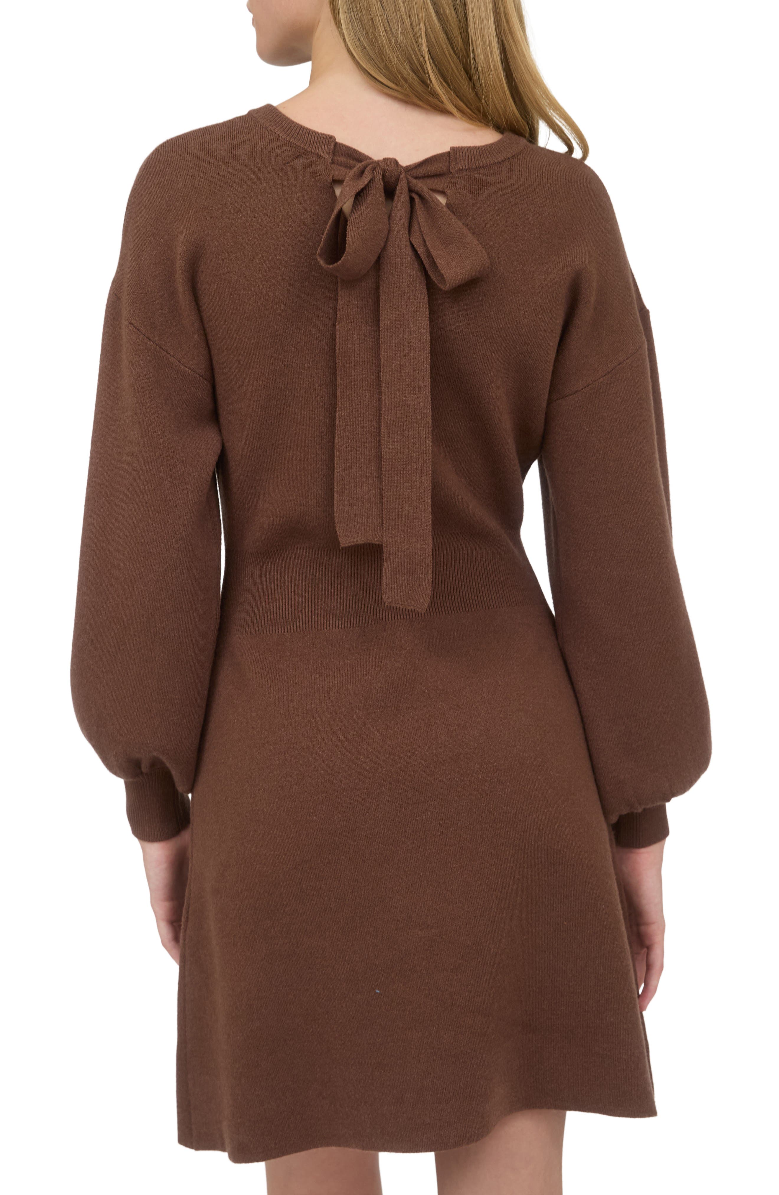 Tie Back Long Sleeve Minidress - image 4