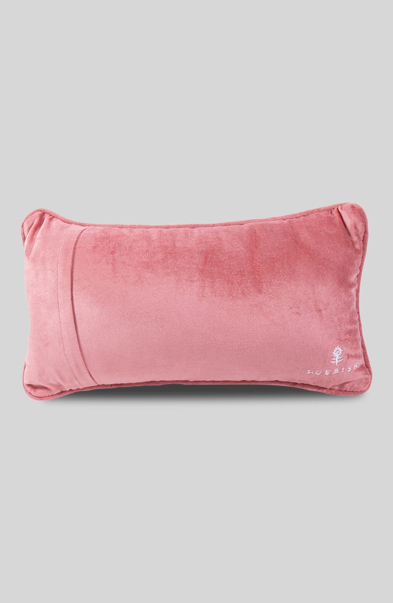 Furbish Too Much Needlepoint Pillow, Alternate, color, Pink