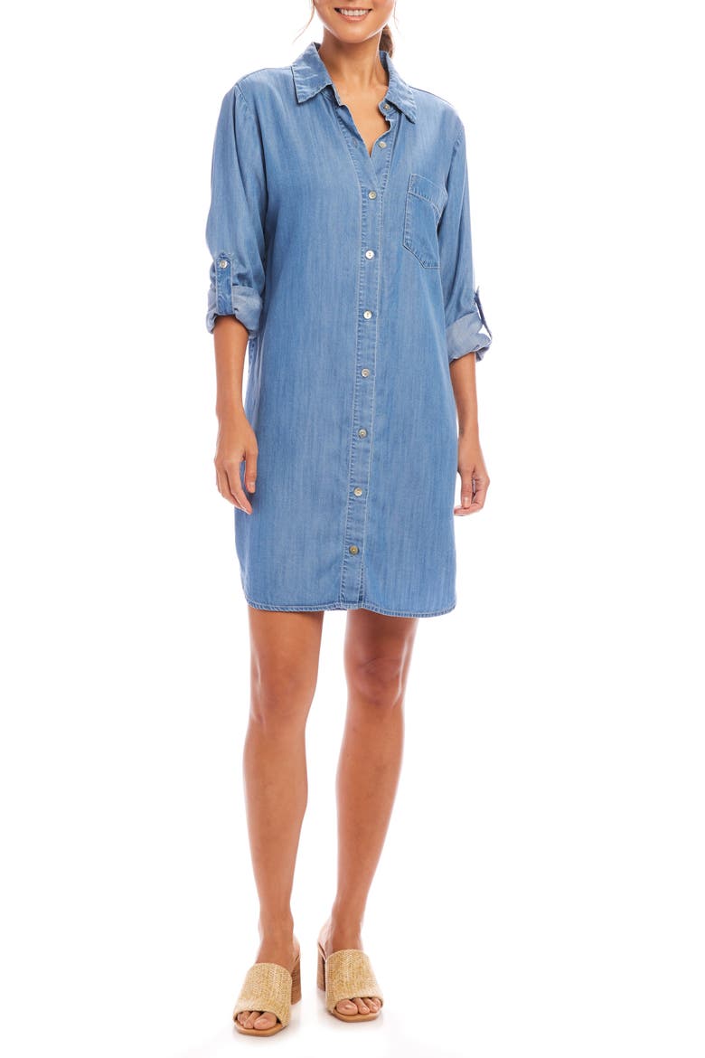 Chambray Shirtdress, Main, color, CHAMBRAY