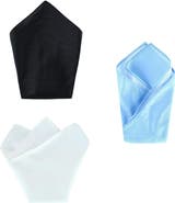 Trafalgar The Gatsby 12 inch Solid Silk Pocket Square Trio