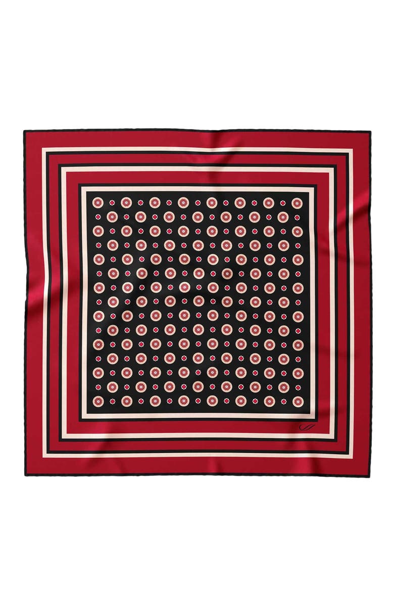 Elizabetta Pantera - Silk Pocket Square for Men, Main, color, Black And Burgundy
