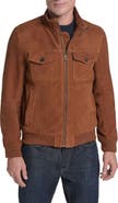 Cole Haan Suede Bomber Leather Jacket