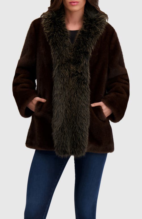 Lyla Grant Fur-free Fox & Mink (faux Fur) Jacket In Brown