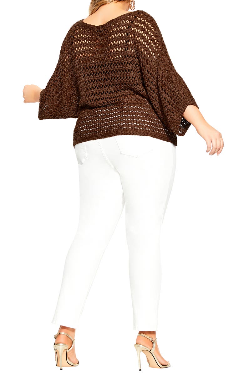 City Chic Cool Crochet Sweater, Alternate, color, 