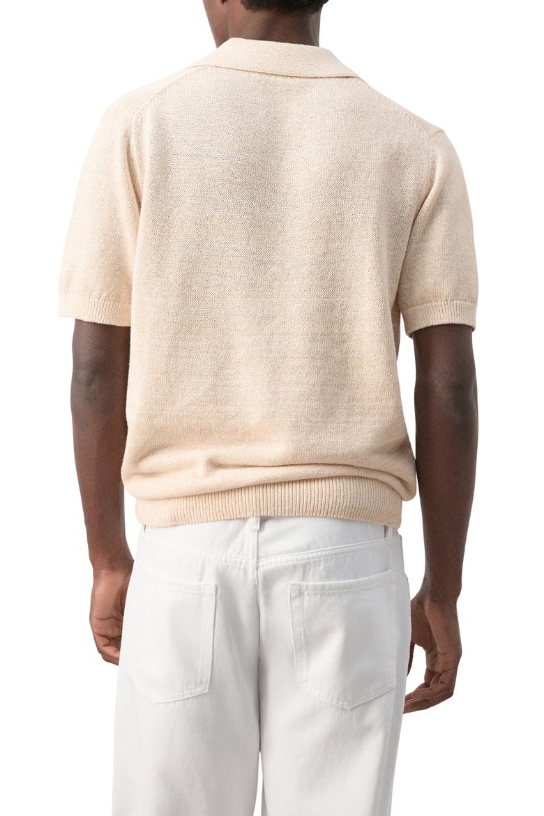 Microstructure Cotton Blend Polo, Alternate, color, ECRU