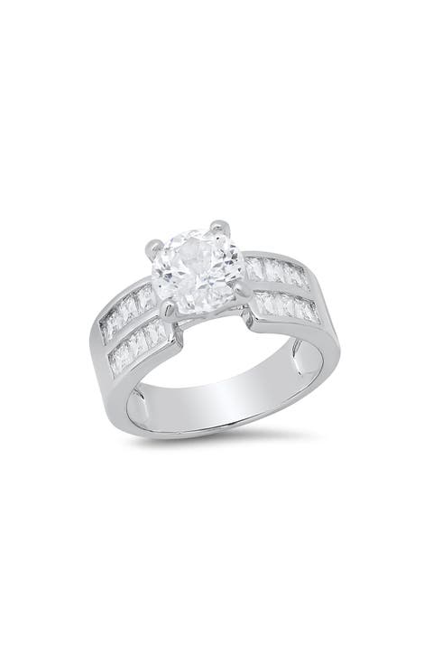 Simulated Diamond Stacked Ring
