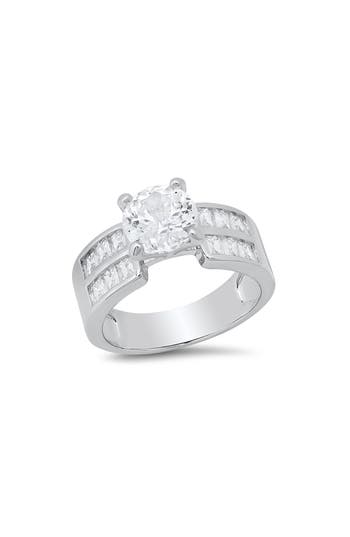 Hmy Jewelry Simulated Diamond Stacked Ring In Metallic
