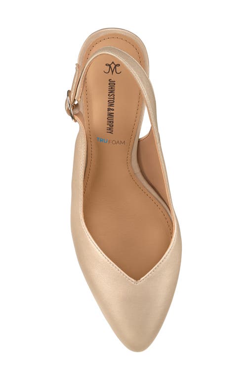 Johnston & Murphy Vicki Slingback Pump In Sand Pearlized Glove Leather