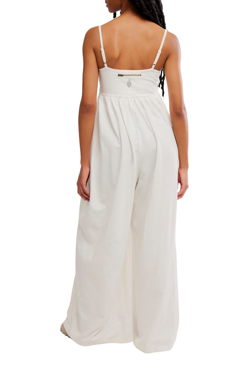 FP Movement Hot Shot Strappy Stretch Cotton Jumpsuit, Alternate, color, IVORY