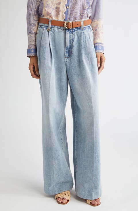 パンツ Zimmermann Rhiannon White Linen Pants Zimmermann Linen Belted Wide-Leg Pants | Saks Fifth Avenue