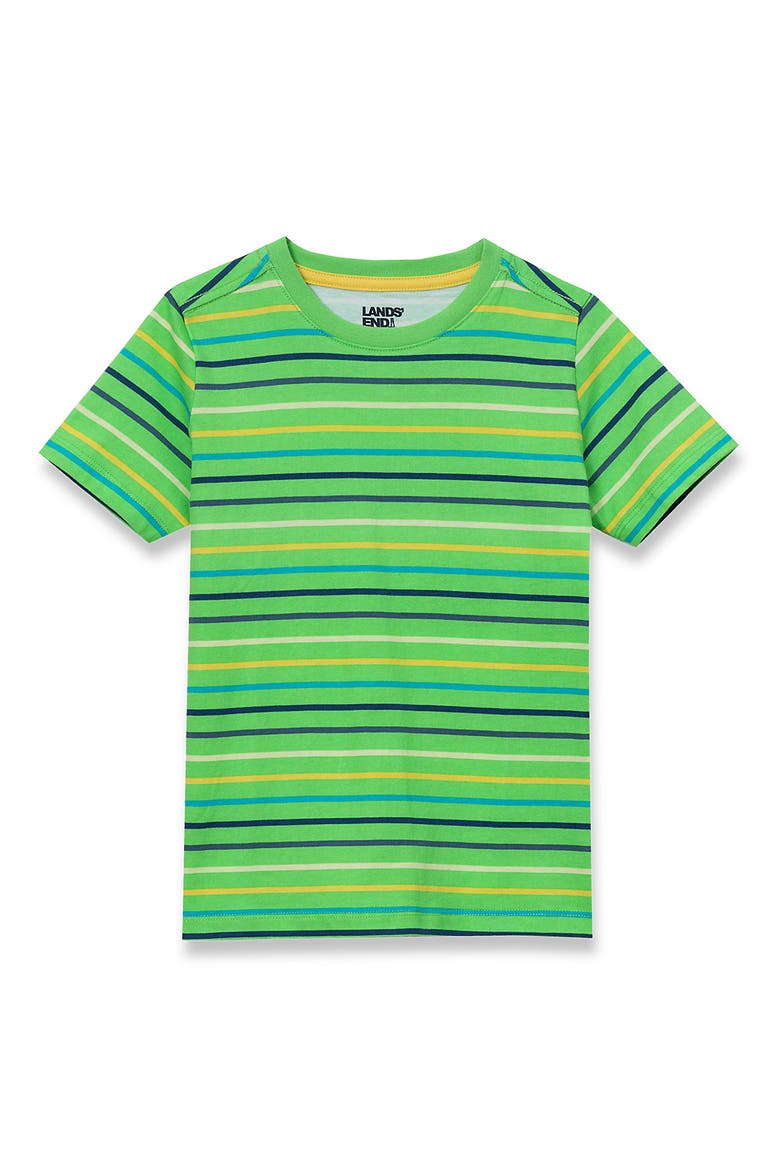 Boys Short Sleeve Stripe Crewneck Tee, Main, color, Summer Green Stripe