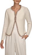 Donna Karan New York Metallic Trim Cardigan