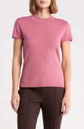 T Tahari Mock Neck Short Sleeve Knit Sweater