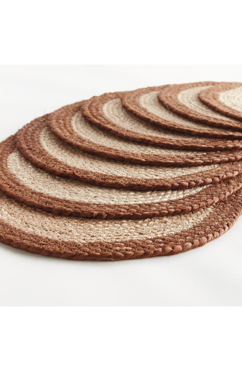 Napa Home & Garden Jute Coil Oval Placemats, Set of 8 - Natural/Rust, Alternate, color, Red