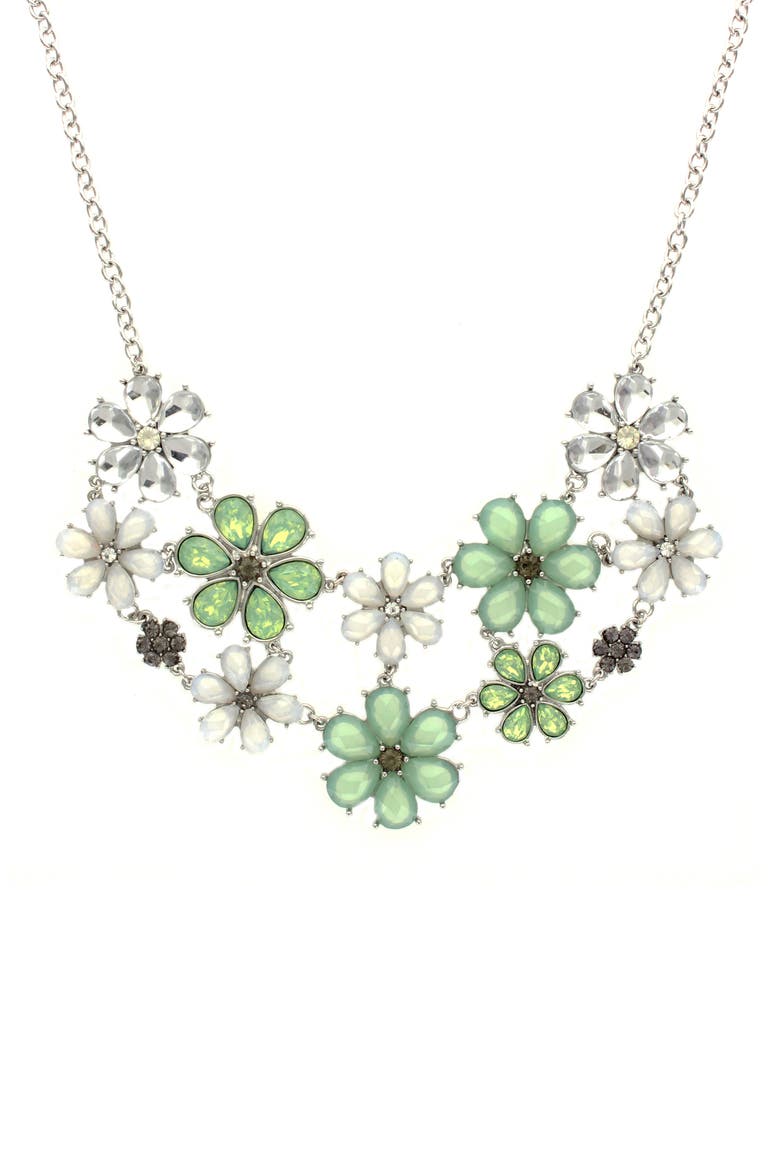 Flower Power Necklace, Main, color, SILVER / PACIFIC