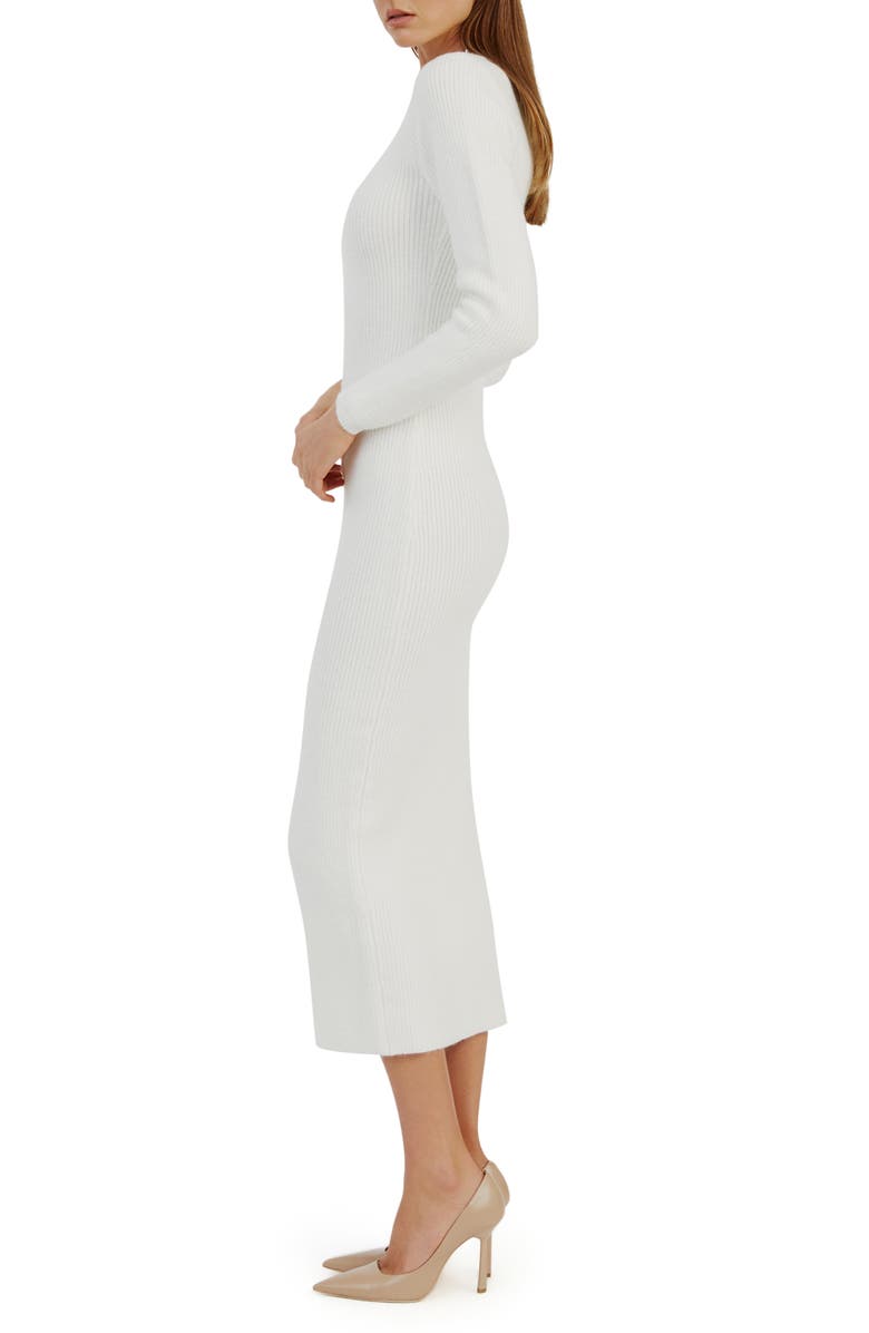 Bardot Kavala Long Sleeve Rib Sweater Dress, Alternate, color, 