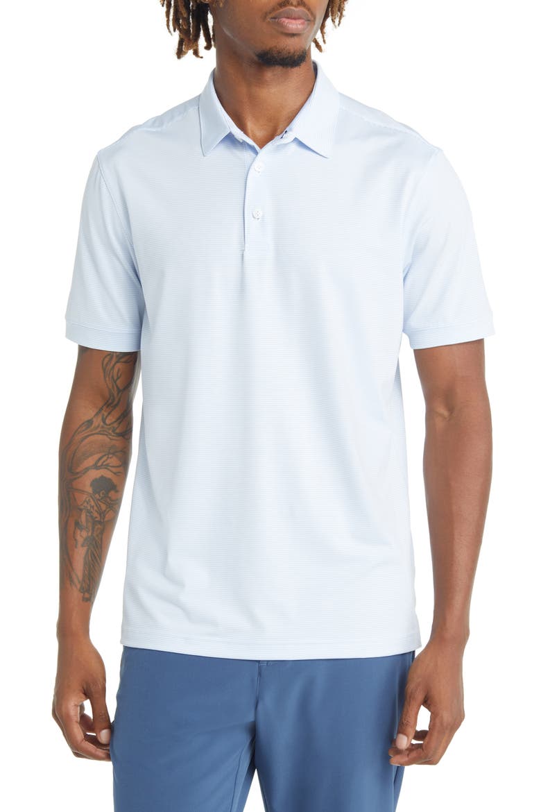 Men's Versa Stripe Golf Polo, Main, color, LIGHT BLUE WHITE STRIPE