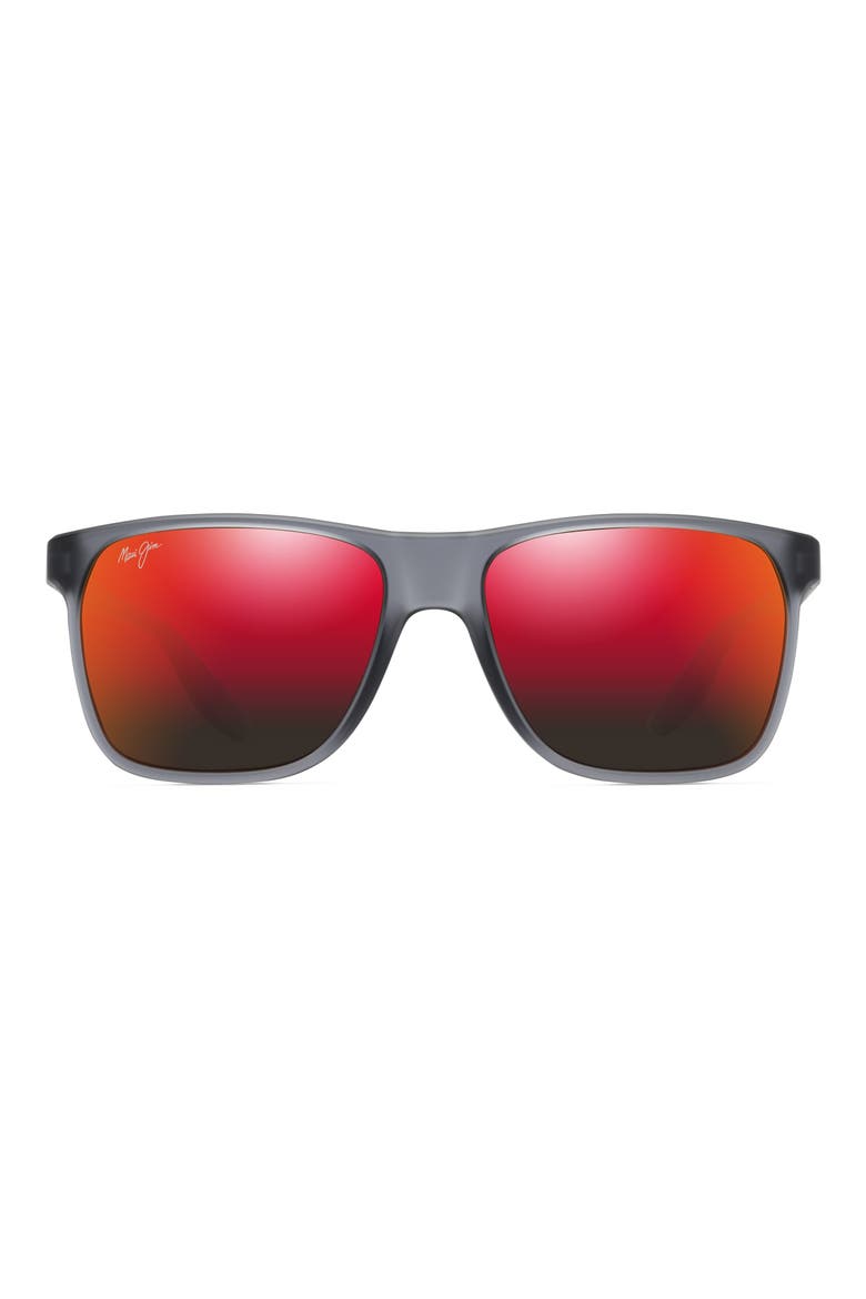 Pailolo 58mm PolarizedPlus2® Rectangular Sunglasses, Main, color, TRANSLUCENT MATTE GREY