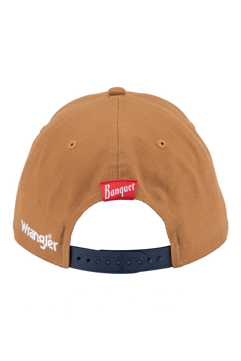Embroidered Patch Snap Back Cap, Alternate, color, BROWN
