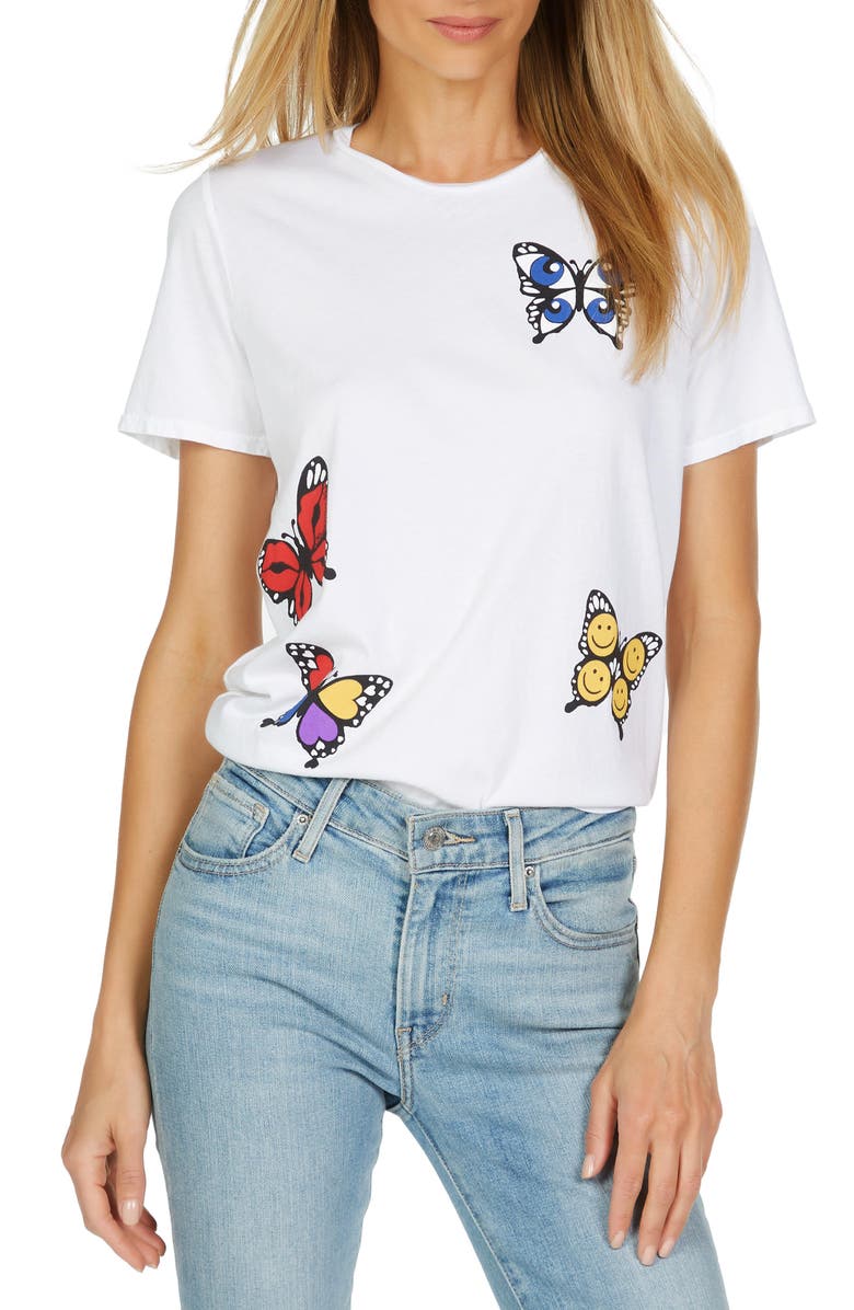 Lauren Moshi Croft Butterfly Top, Main, color, White