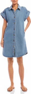Karen Kane Cap Sleeve Denim Shirtdress