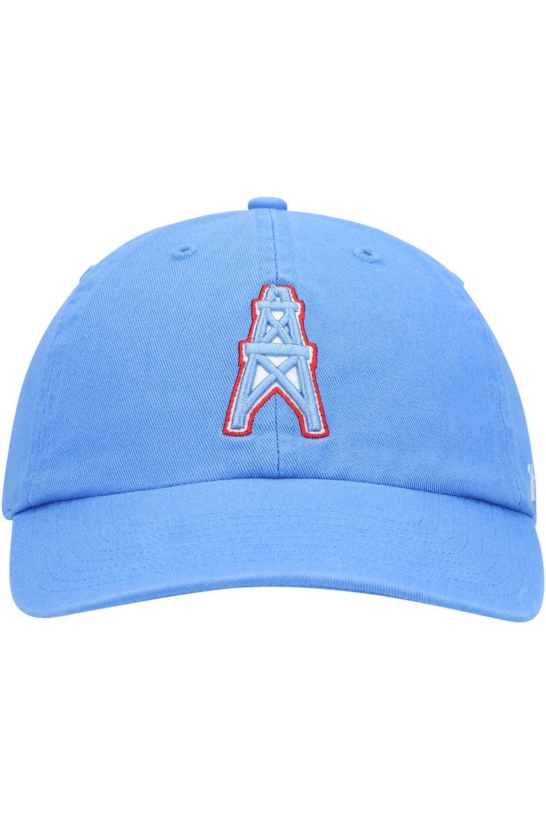 Men's '47 Light Blue Houston Oilers Clean Up Legacy Adjustable Hat, Alternate, color, Light Blue