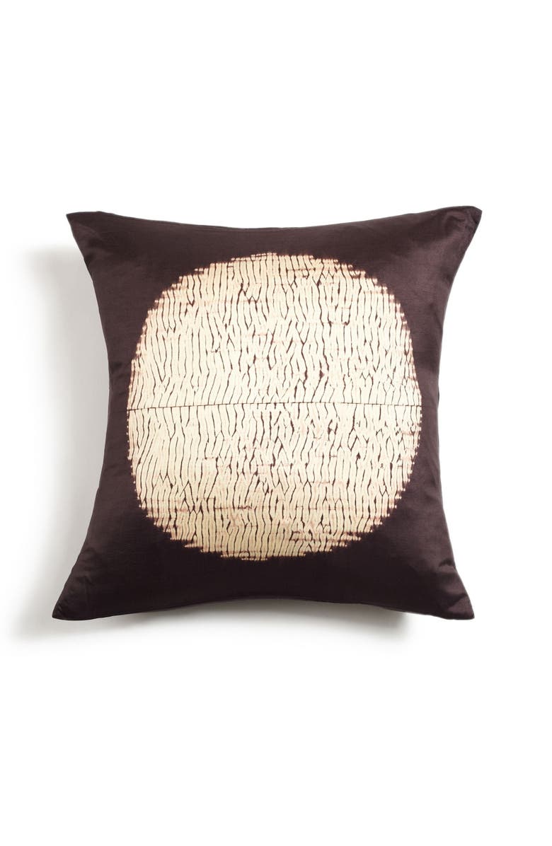 Studio Variously Shunya Black Handcrafted Shibori Print Mulberry Silk Pillow - Cover Only, Main, color, Black