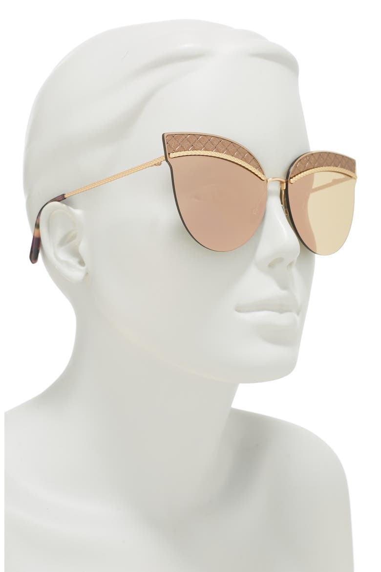 64mm Cat Eye Sunglasses, Alternate, color, CALVADOS SEMIMATTE ROSE GOLD