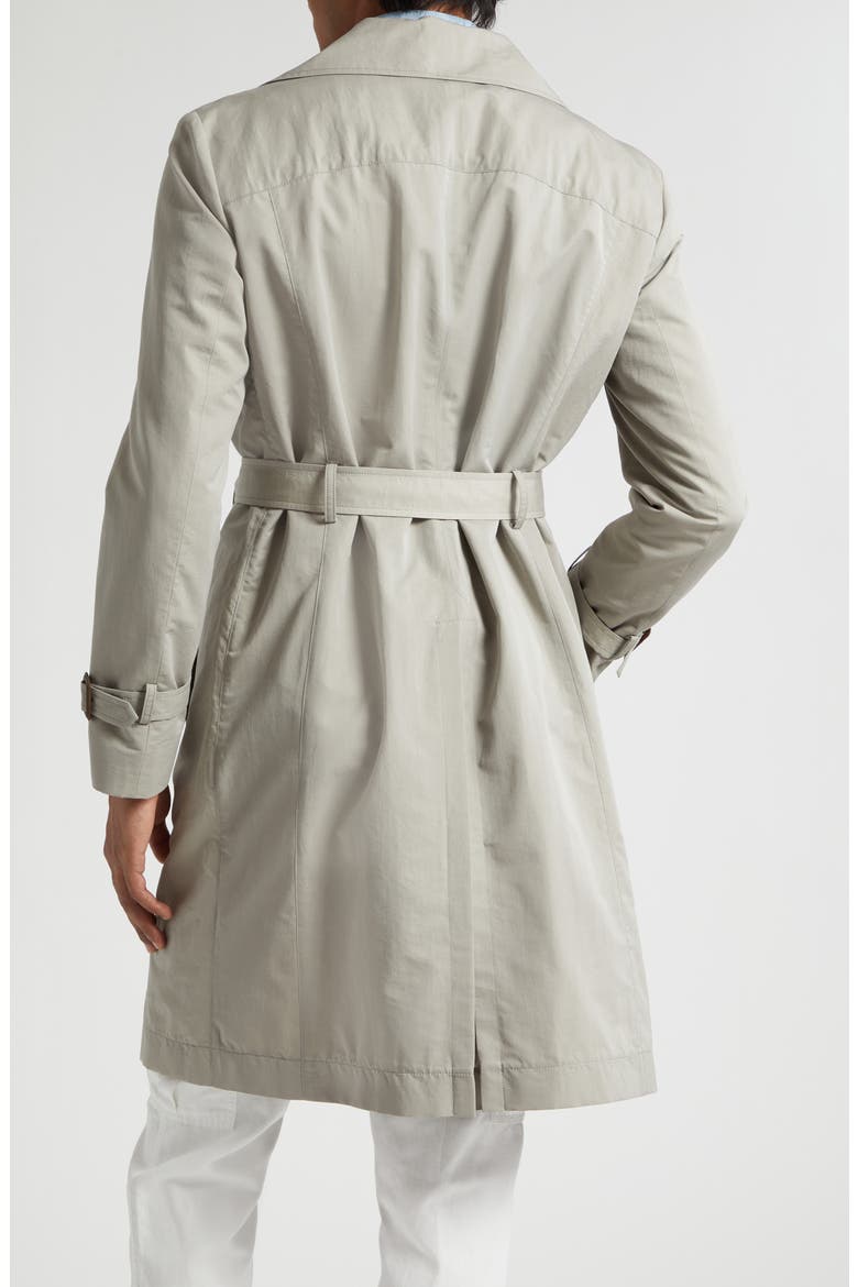 Cotton & Silk Trench Coat, Alternate, color, MILITARY GREEN
