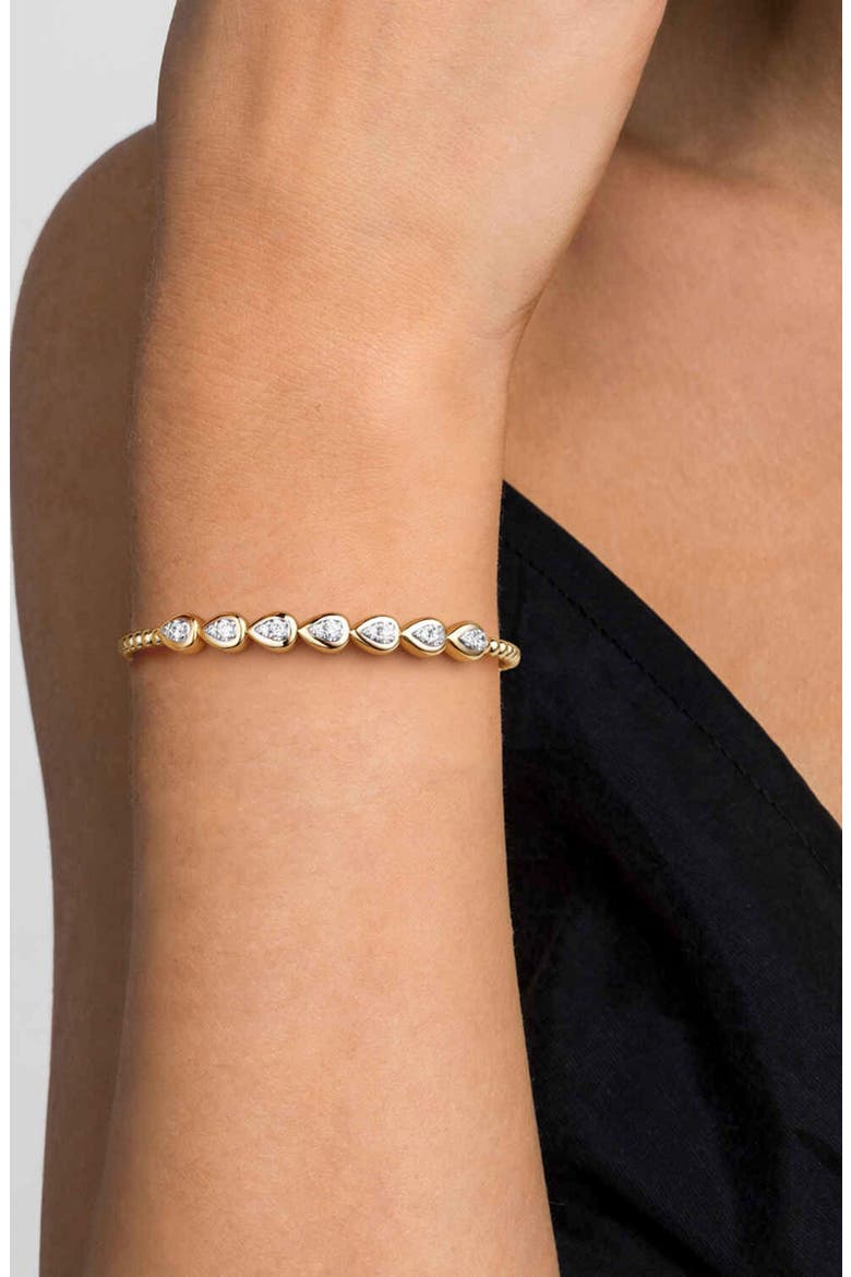 Bujukan 14k Gold Diamond Cuff Bracelet, Alternate, color, 14K YELLOW/ WHITE GOLD